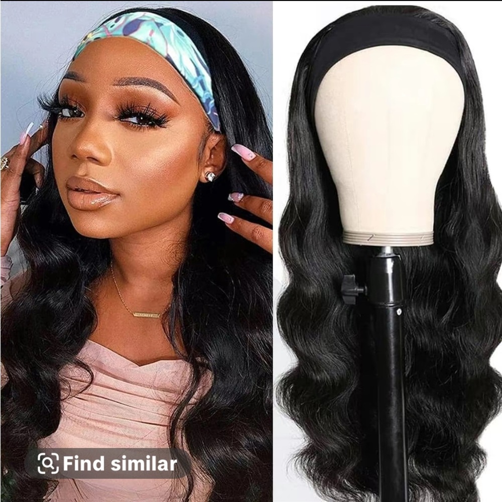 14 inch Black Wavy Hair Wig glueless  synthetic wear and go wig. 200% density
